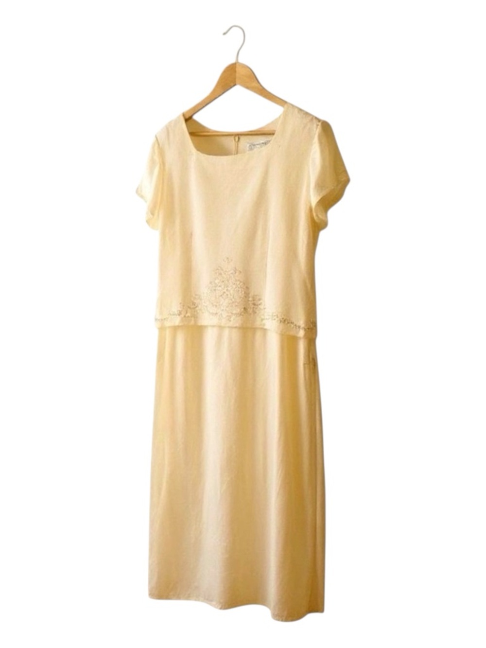 Jessica Howard Cream Embroidered Midi Dress Size 14 | Fully Lined | 55” Length - Picture 2 of 12